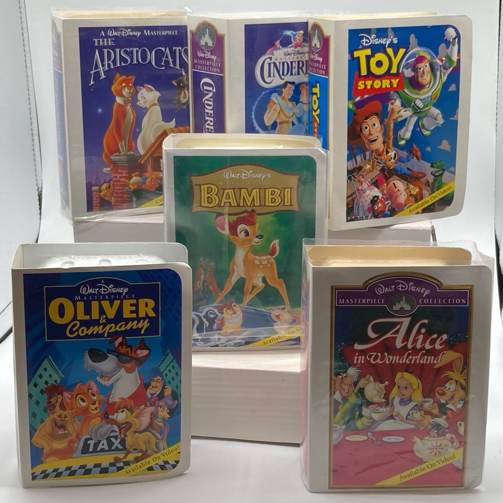 McDonald’s Masterpiece Collection Happy Meal Toys, VHS box with toy, 6 total